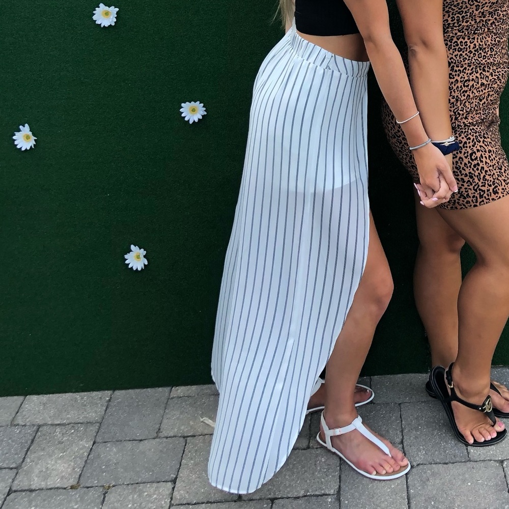 striped flowy pants